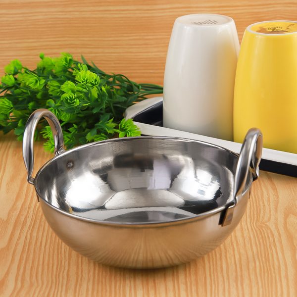 STAINLESS STEEL FANCY KARHI SMALL SIZE